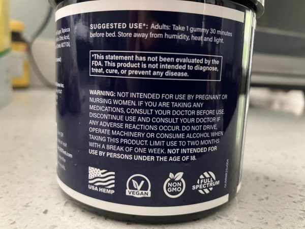Elevatibles Melatonin back label