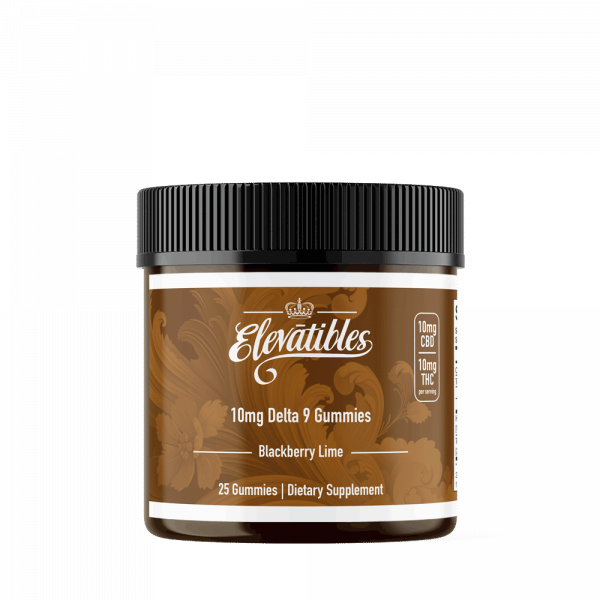 Jar of Elevatibles 10mg Delta-9 Gummies 25 piece
