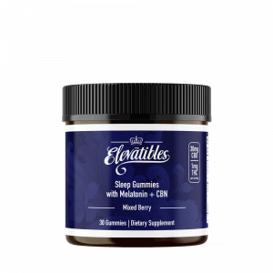 Jar of Elevatibles 30mg Full Spectrum Sleep Gummies - Mixed berry flavor
